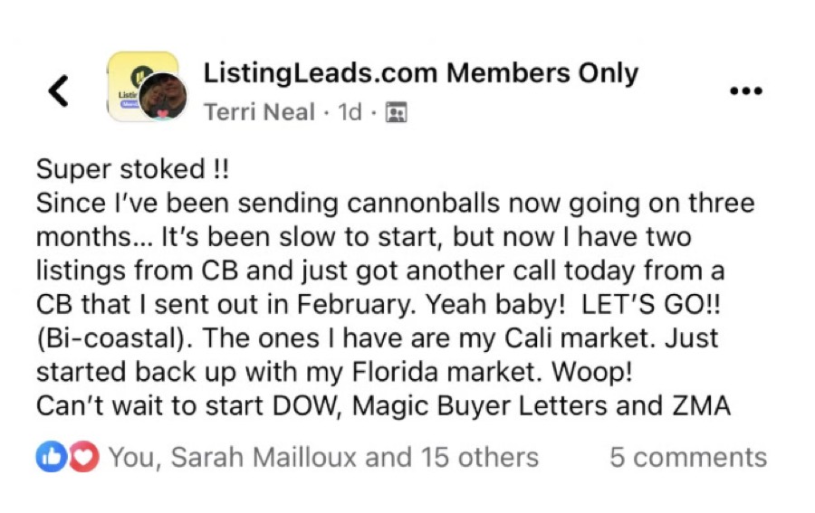 Listing Leads customer result 74 of 100
